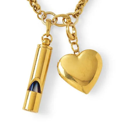 Water-Resistant Link Heart Y Necklace