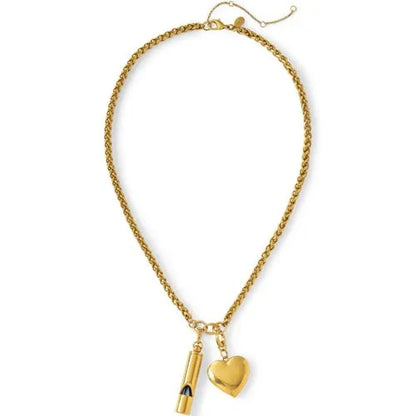 Water-Resistant Link Heart Y Necklace