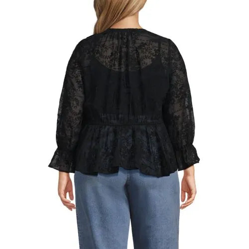 Women's Feminine Ruffle Chiffon V-neck Blouse