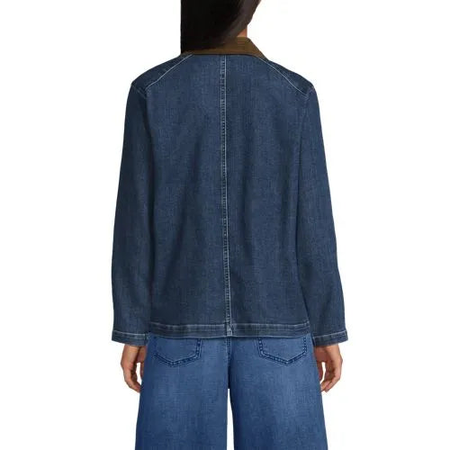 Women's Corduroy Collared Denim Jacket