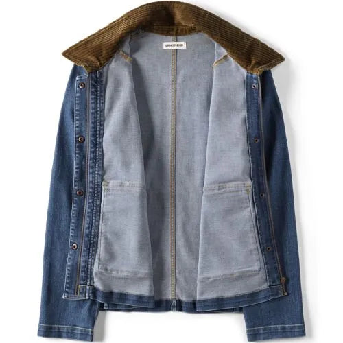 Women's Corduroy Collared Denim Jacket