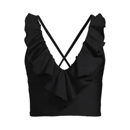 Womens Ruffle Plunge Midkini Top
