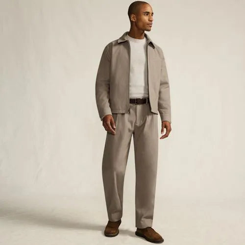 Men's Relaxed Fit Pleated Dress Pants