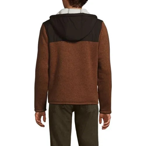 Men's Sweater Fleece Mixed Media Full Zip Jacket