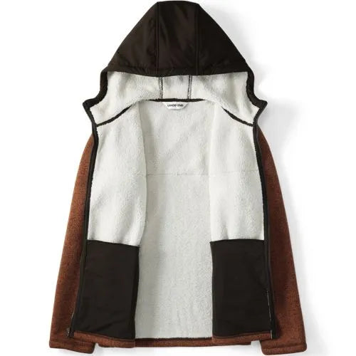 Men's Sweater Fleece Mixed Media Full Zip Jacket
