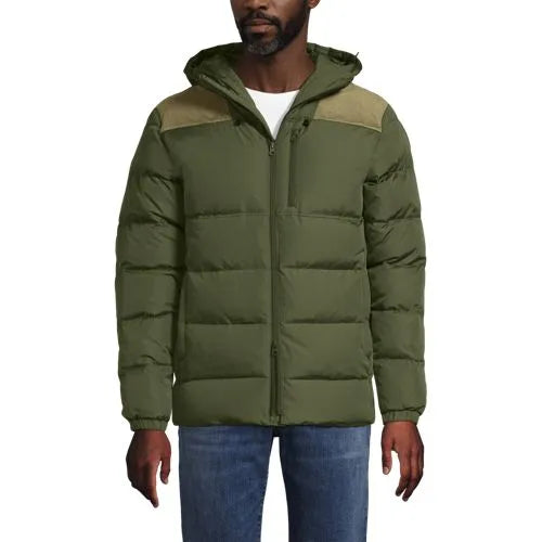 Men's Corduroy Max 600 Down Puffer Hooded Jacket