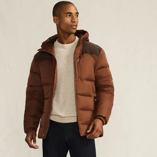 Men's Corduroy Max 600 Down Puffer Hooded Jacket