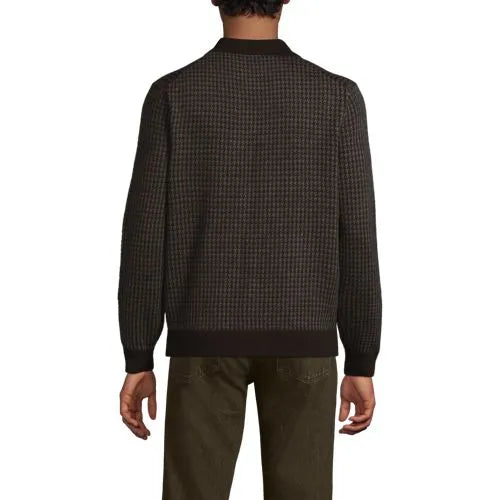 Men's Long Sleeve Washable Merino Button Through Sweater Polo