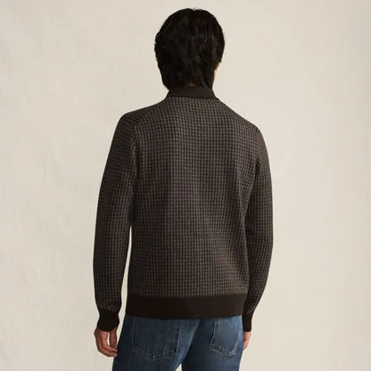 Men's Long Sleeve Washable Merino Button Through Sweater Polo