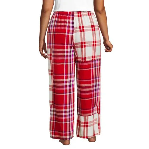 Women's Flannel Patchwork Wide Leg Sleep Pants