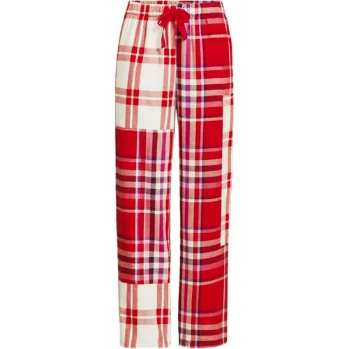 Women's Flannel Patchwork Wide Leg Sleep Pants