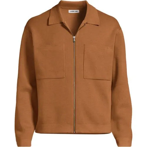 Men's Long Sleeve Fine Gauge Cotton Full Zip Chore Coat