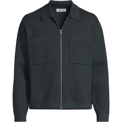 Men's Long Sleeve Fine Gauge Cotton Full Zip Chore Coat