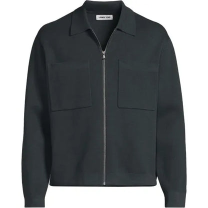 Men's Long Sleeve Fine Gauge Cotton Full Zip Chore Coat