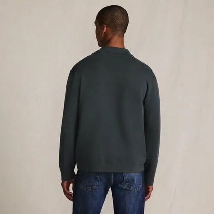 Men's Long Sleeve Fine Gauge Cotton Full Zip Chore Coat