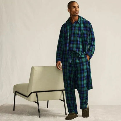 Men's Flannel 3 Piece Pajama Set