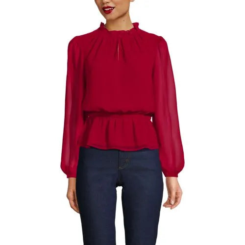 Women's Chiffon Peplum Top