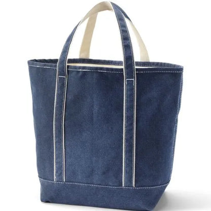 Medium Denim Open Top Tote Bag