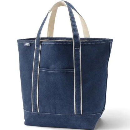 Medium Denim Open Top Tote Bag