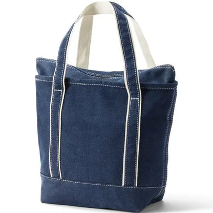Medium Denim Open Top Tote Bag