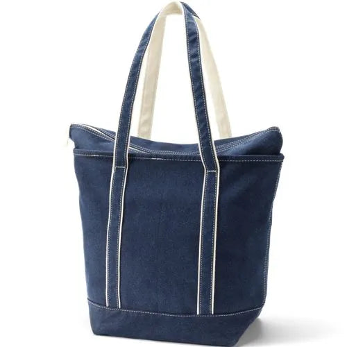 Medium Denim Open Top Tote Bag