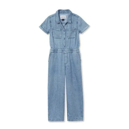 Girls Lightweight Denim Jumpsuit