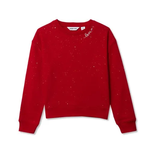 Girls Crew Neck Embroidered Sweatshirt