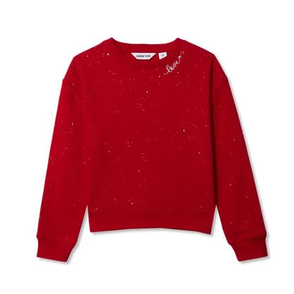 Girls Crew Neck Embroidered Sweatshirt