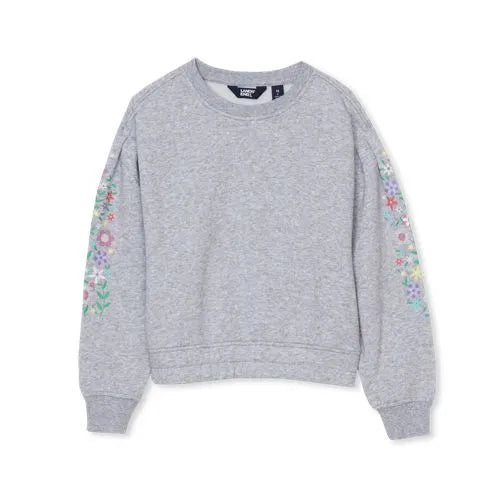 Girls Crew Neck Embroidered Sweatshirt