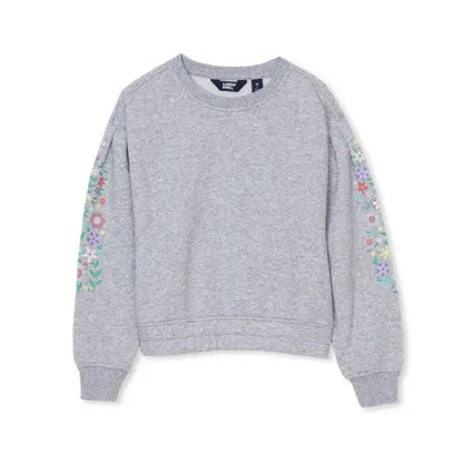 Girls Crew Neck Embroidered Sweatshirt