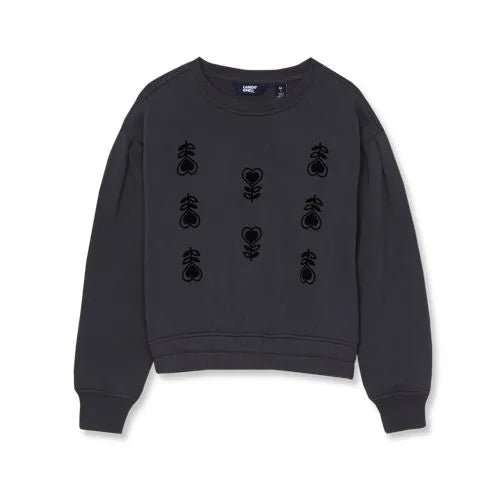 Girls Crew Neck Embroidered Sweatshirt