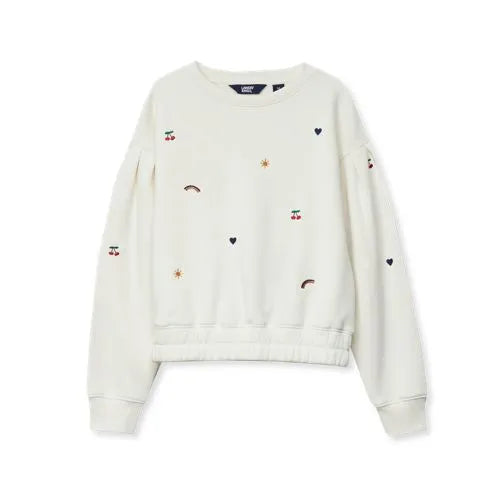 Girls Crew Neck Embroidered Sweatshirt