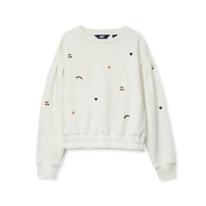 Girls Crew Neck Embroidered Sweatshirt