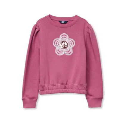 Girls Crew Neck Embroidered Sweatshirt