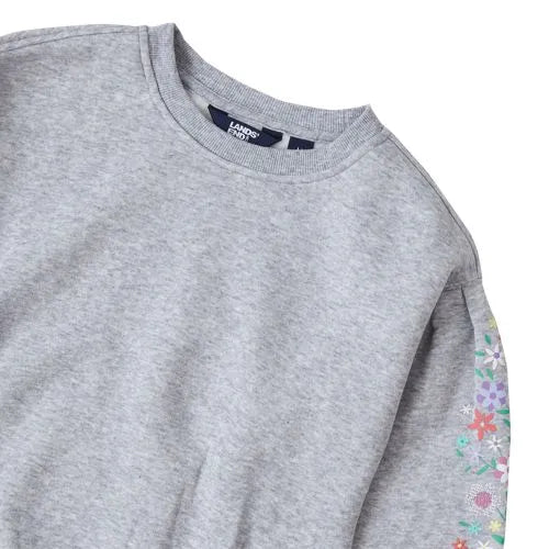 Girls Crew Neck Embroidered Sweatshirt