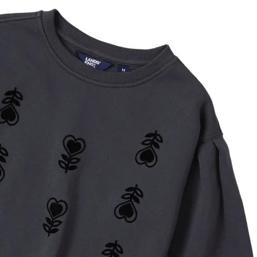 Girls Crew Neck Embroidered Sweatshirt