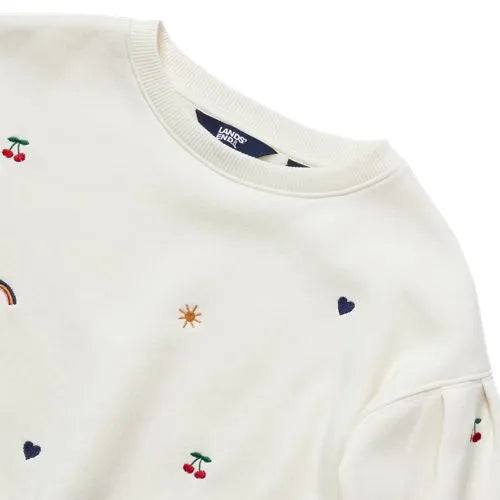 Girls Crew Neck Embroidered Sweatshirt