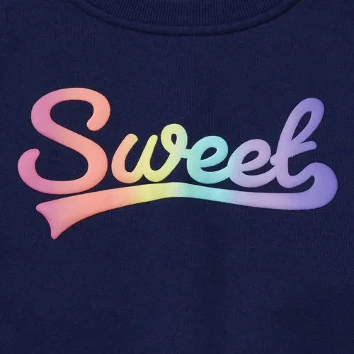 Girls Crew Neck Embroidered Sweatshirt