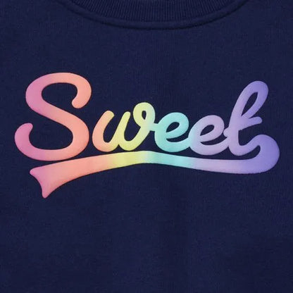 Girls Crew Neck Embroidered Sweatshirt