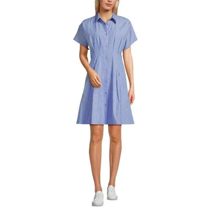 Women's Cambric Above the Knee Shirt Dress