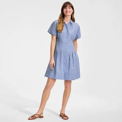 Women's Cambric Above the Knee Shirt Dress
