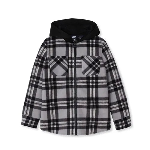Kids Long Sleeve Hooded Flannel