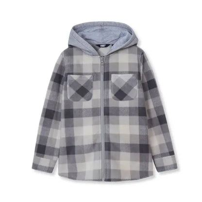 Kids Long Sleeve Hooded Flannel
