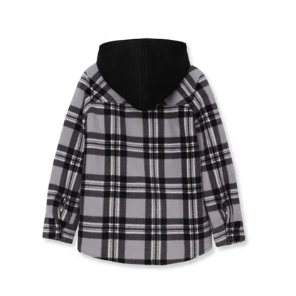Kids Long Sleeve Hooded Flannel