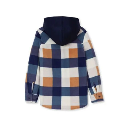Kids Long Sleeve Hooded Flannel