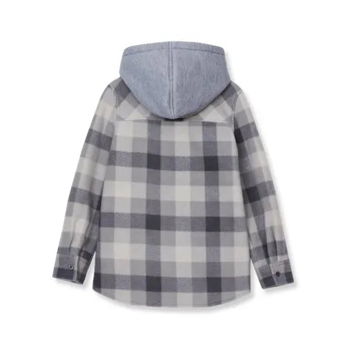 Kids Long Sleeve Hooded Flannel
