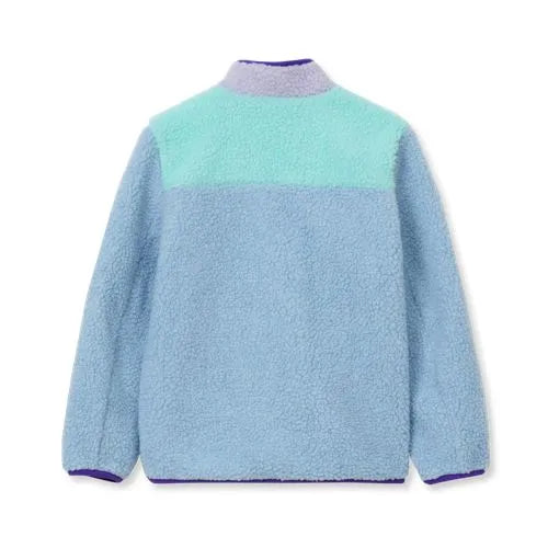 Kids Sherpa Contrast Full Zip Up Jacket