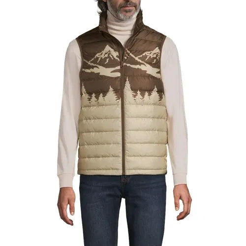 Men's Wanderweight Packable Print Down Vest