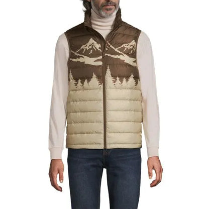 Men's Wanderweight Packable Print Down Vest