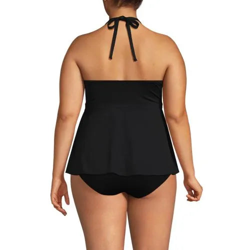 Women's Flutter High Neck Halter Tankini Top